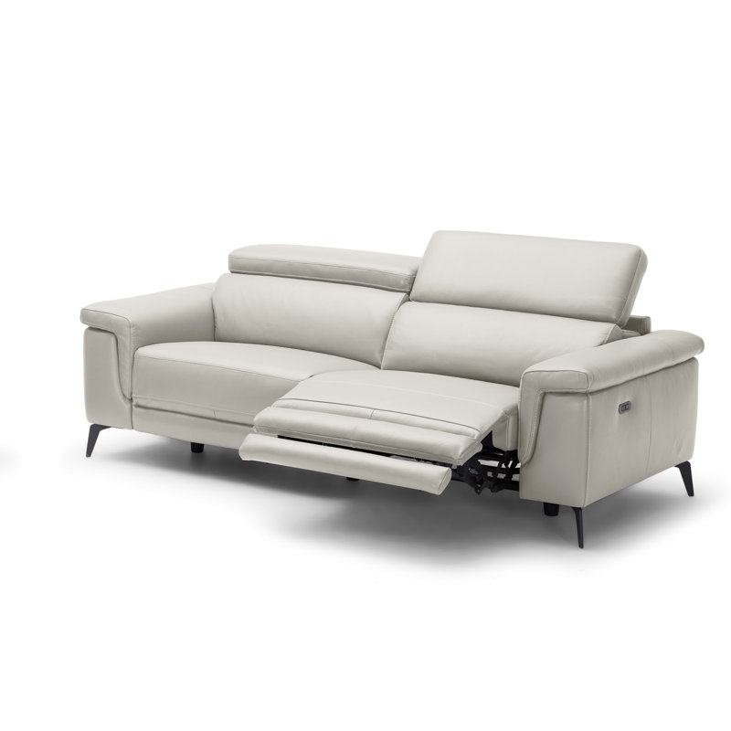 Orren Ellis Philippa 84" Genuine Leather Pillow Top Arm Reclining Sofa